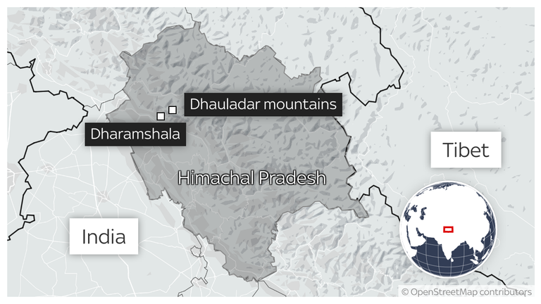 map of Dhauladhar mountains in Himachal Pradesh, India where two British nationals were rescued 

The Himachal Pradesh State Disaster Response Force and local Indian media have reported extensively on the incident and issued names of two men: Howard Thomas Harry (who has reportedly died) and Robert John
