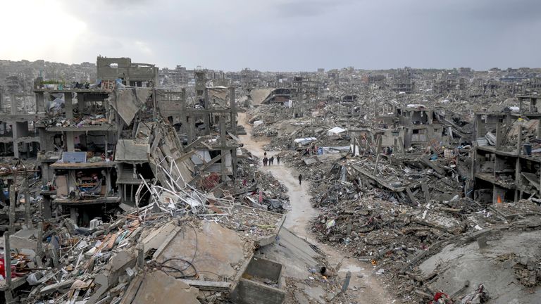 Donald Trump has repeated his proposal for the US to take over the Gaza Strip. Pic: AP