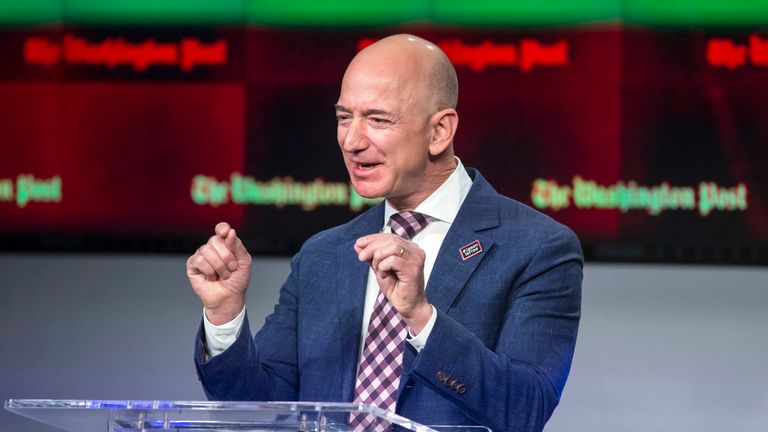 FILE - In this Jan. 28, 2016, file photo, billionaire Amazon founder and Washington Post owner Jeff Bezos talks about the history and character of the Post during a
<br /><br />
<br /><a href=