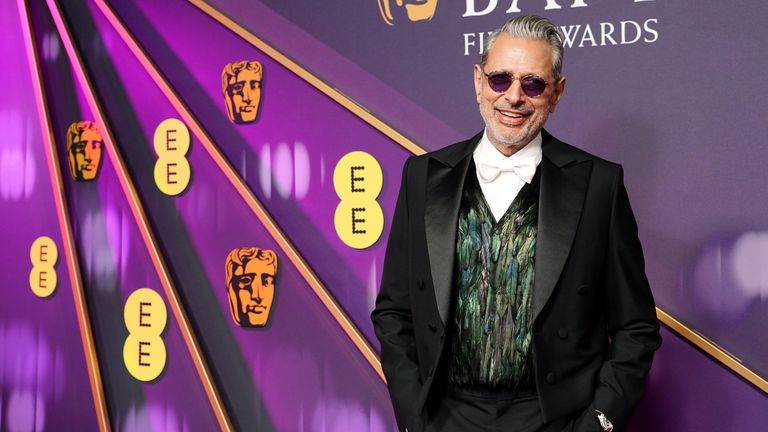 Jeff Goldblum attending the 78th British Academy Film Awards, at the Royal Festival Hall, Southbank Centre, London. Picture date: Sunday February 16, 2025. PA Photo. See PA story SHOWBIZ Bafta. Photo credit should read: Ian West/PA Wire...RESTRICTIONS: Use subject to restrictions. Editorial use only, no commercial use without prior consent from rights holder.