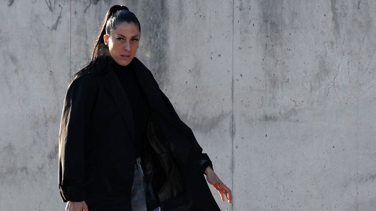 Soccer Football - Jenni Hermoso testifies on day one of Rubiales trial - National Court, Madrid, Spain, February 3, 2025 Jenni Hermoso arrives at the court ahead of the trial REUTERS/Violeta Santos Moura