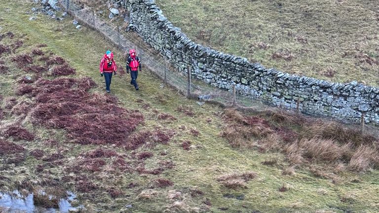 Two members of the search team. Pic: Facebook/Teesdale and Weardale Search and Rescue Team