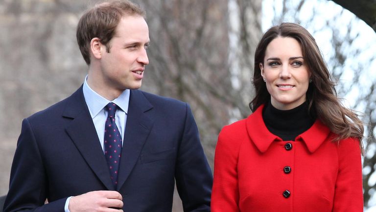 With Prince William at St Andrews University in February 2011. Pic: PA