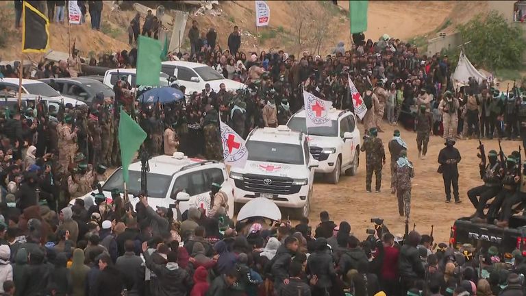 Red Cross cars arrive in Khan Younis