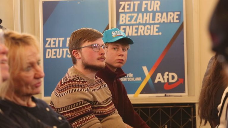 AfD supporters gathered to listen to Tino Chrupalla in Saxony