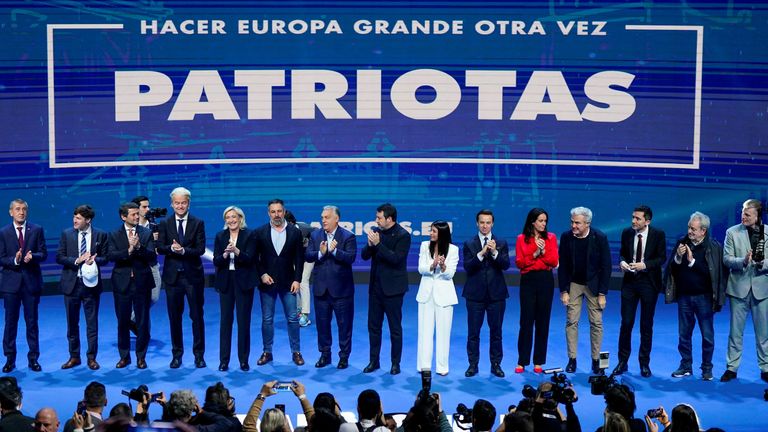 Former Czech Prime Minister Andrej Babis, Conservative People's Party of Estonia (EKRE) leader Martin Helme, Portugal's far-right political party Chega leader Andre Ventura, Dutch far-right leader Geert Wilders , Spain's far-right party Vox leader Santiago Abascal and French far-right leader and member of parliament Marine Le Pen, President of the French far-right National Rally (Rassemblement National - RN) party parliamentary group, Hungarian Prime Minister Viktor Orban, Italian Deputy Prime M