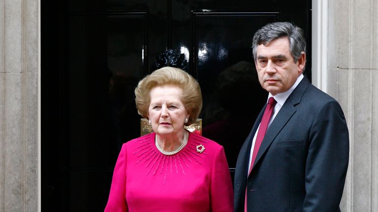 Thatcher and Gordon Brown before No. 10 in 2007. Photo: Reuters/Luke McGregor