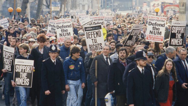 Miners went on strike during Thatcher's premiership. Pic: AP