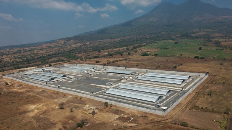 El Salvador's 'mega prison' can hold up to 40,000 inmates. Pic: AP