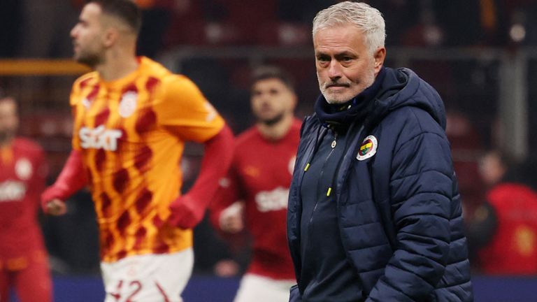 Mourinho during Monday's game, which ended goalless. Pic: Reuters