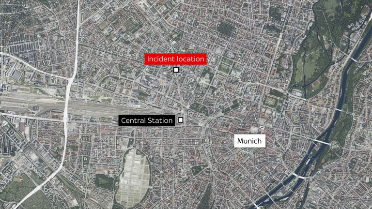 The incident occurred in central Munich