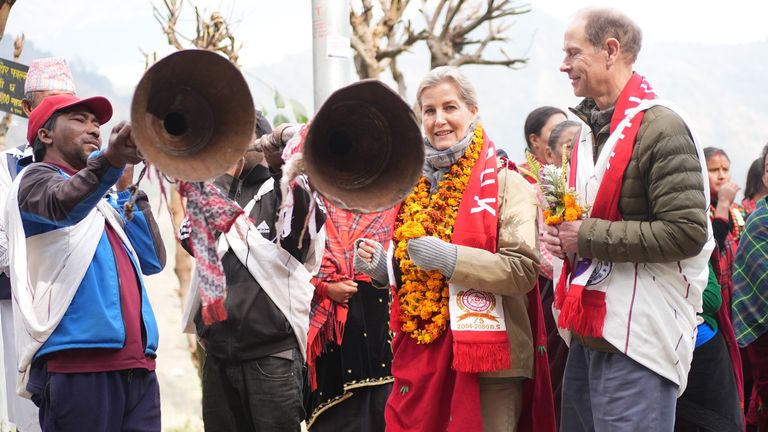 The Duke and the Duchess of Edinburgh during a visit to the Chitalishte and the Gurung Museum in Ganruk, a Village near Pohara, which has historical ties to Gurha, on the sixth day of their journey to Nepal. Picture Date: Sunday February 9, 2025