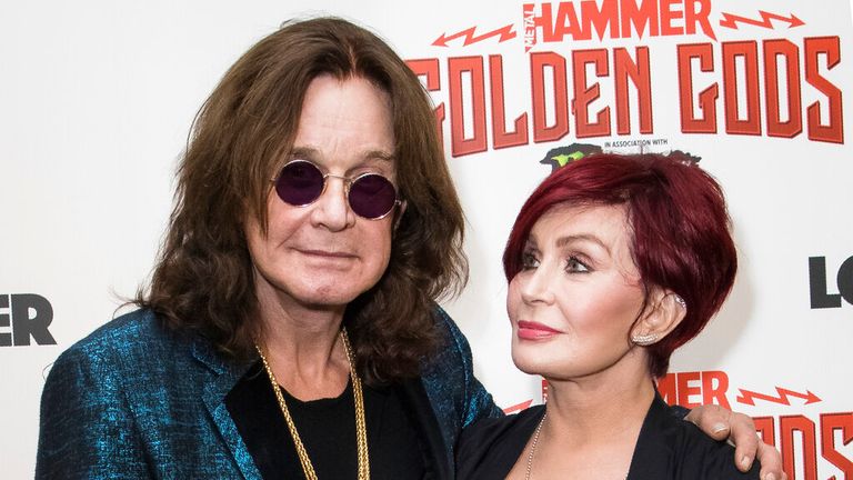 Musician Ozzy Osbourne, left, and his wife Sharon Osbourne pose for photographers after Ozzy received the Golden God award at the Metal Hammer Golden God awards, in London, Monday June 11, 2018. (Photo by Vianney Le Caer/Invision/AP)