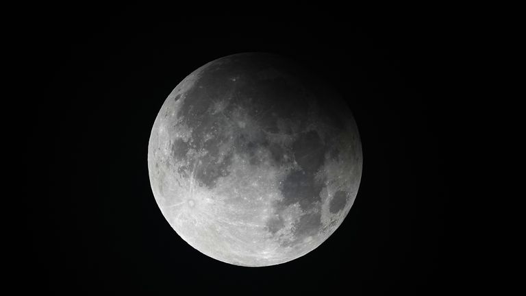 Partial lunar eclipse seen in Liverpool last year. Pic: PA