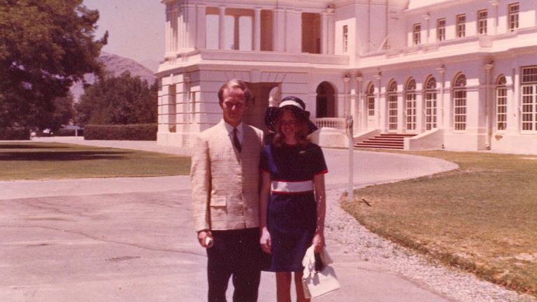 Peter and Barbie Reynolds on their wedding day outside the British Embassy in Kabul in 1970