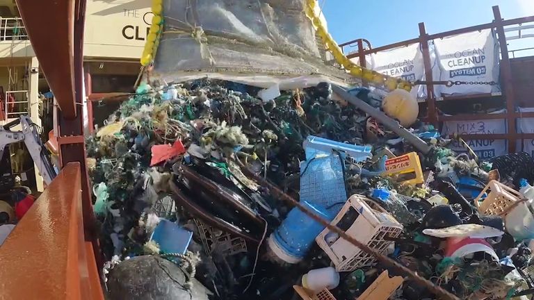 Plastic collected from the ocean