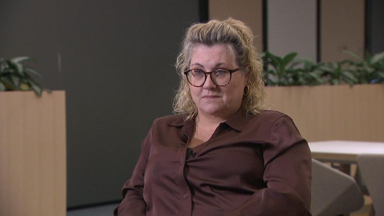 Lisa Squire speaking to Sky News.