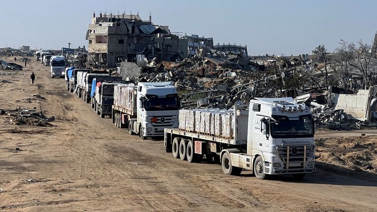 Aid trucks in Rafah.
Pic Reuters