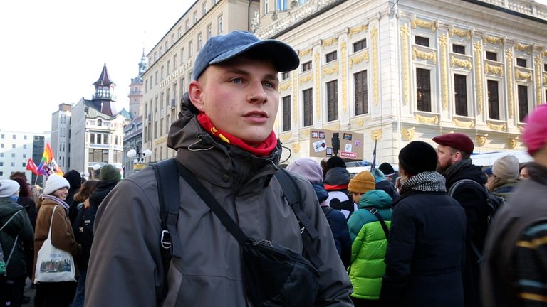 Anti-AfD protester Richard in Saxony