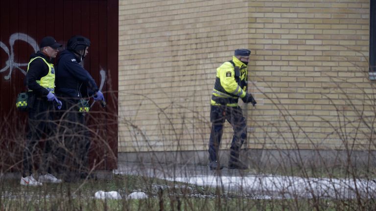 Suécia Pic: Polícia da Escola Risbergska em Orebro em Kicki Nilsson/TT News Agency 