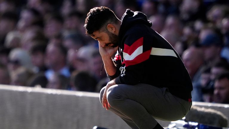 United's head coach Ruben Amorim during his side's 2-2 draw with Everton last weekend. Pic: PA