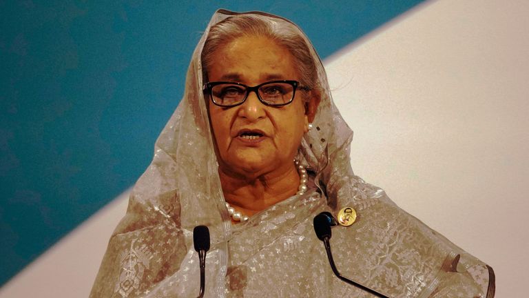 Former Prime Minister of Bangladesh Sheikh Hasina. Pic: AP