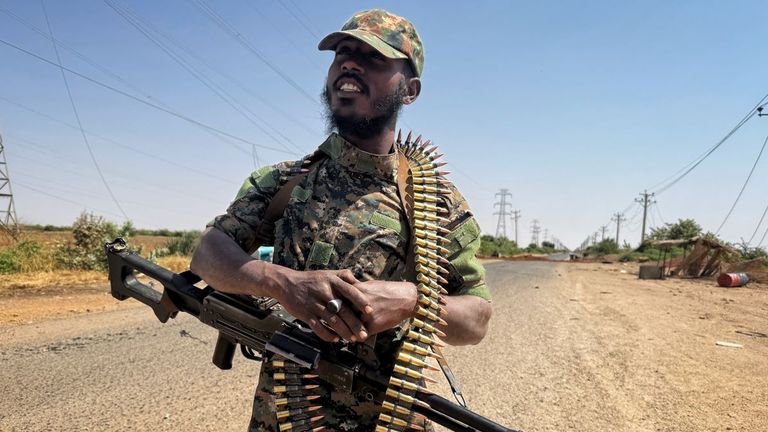 A soldier near the front in Sudan