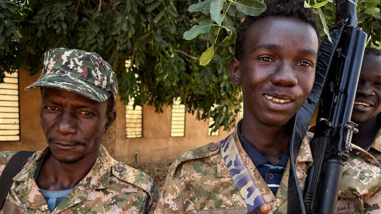 Soldiers in the Kafouri area of Sudan