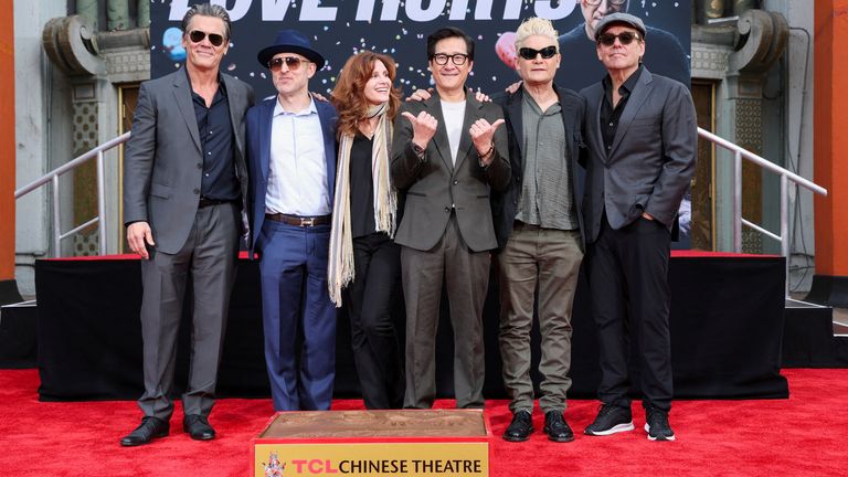 The Goonies cast and writer reunited on Monday.
Pic: Reuters/Mario Anzuoni