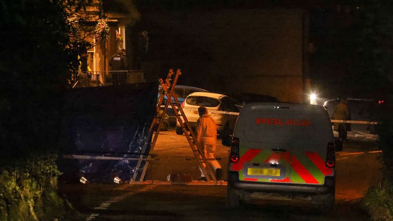 Scene of fatal Shooting at Three Horseshoes pub in Knockholt, Kent, on Friday evening (February 14, 2025). Pics show pub, scene of shooting in car park, forensic teams, officers at cordon
Source: UKNIP. Pics bought in, no credit 
https://uknip.photoshelter.com/gallery/kent-mum-Shot/G0000vhRIXA_Fp6I