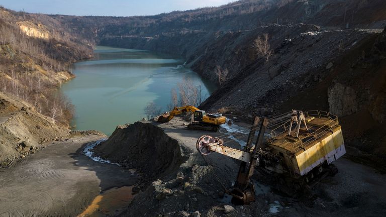 A graphite pit in Zavallia, Ukraine. Pic: Reuters