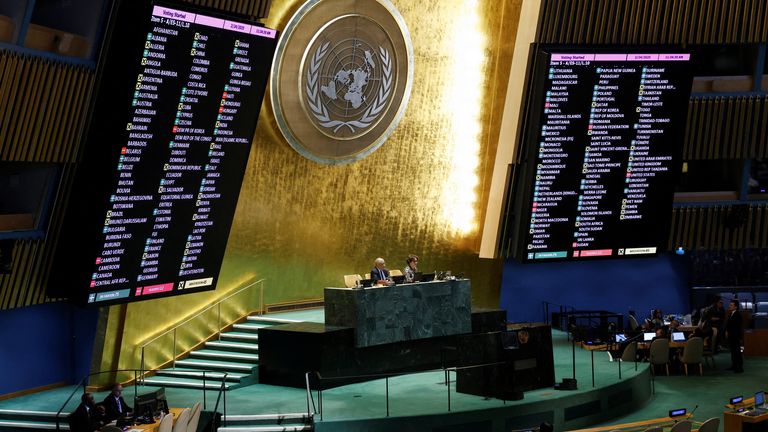 arafed view of a large screen in a large room