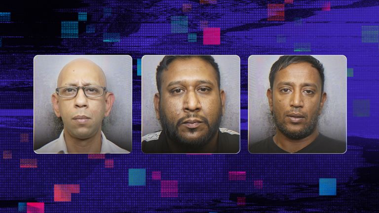 Mugshots of the three jailed Miah brothers