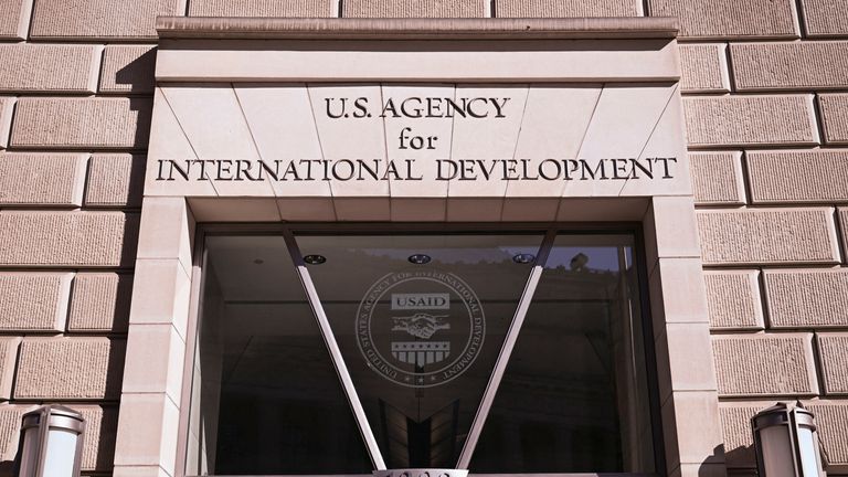 A view of the USAID building in Washington, D.C., U.S., February 1, 2025. REUTERS/Annabelle Gordon