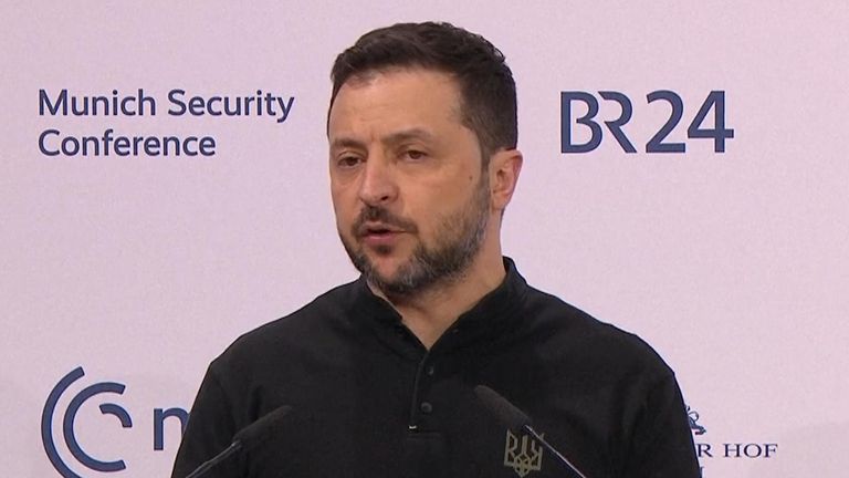 Volodymyr Zelenskyy addresses the Munich Security Conference