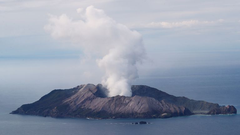 An aerial view of the Whakaari, also known as White Island volcano, in New Zealand, December 12, 2019. REUTERS/Jorge Silva REFILE - CORRECTING LOCATION