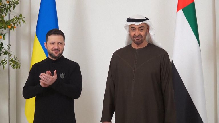 Ukrainian President Volodymyr Zelenskyy travelled to the United Arab Emirates - a place that has been suggested as a possible location for peace talks between Russia and Ukraine. 