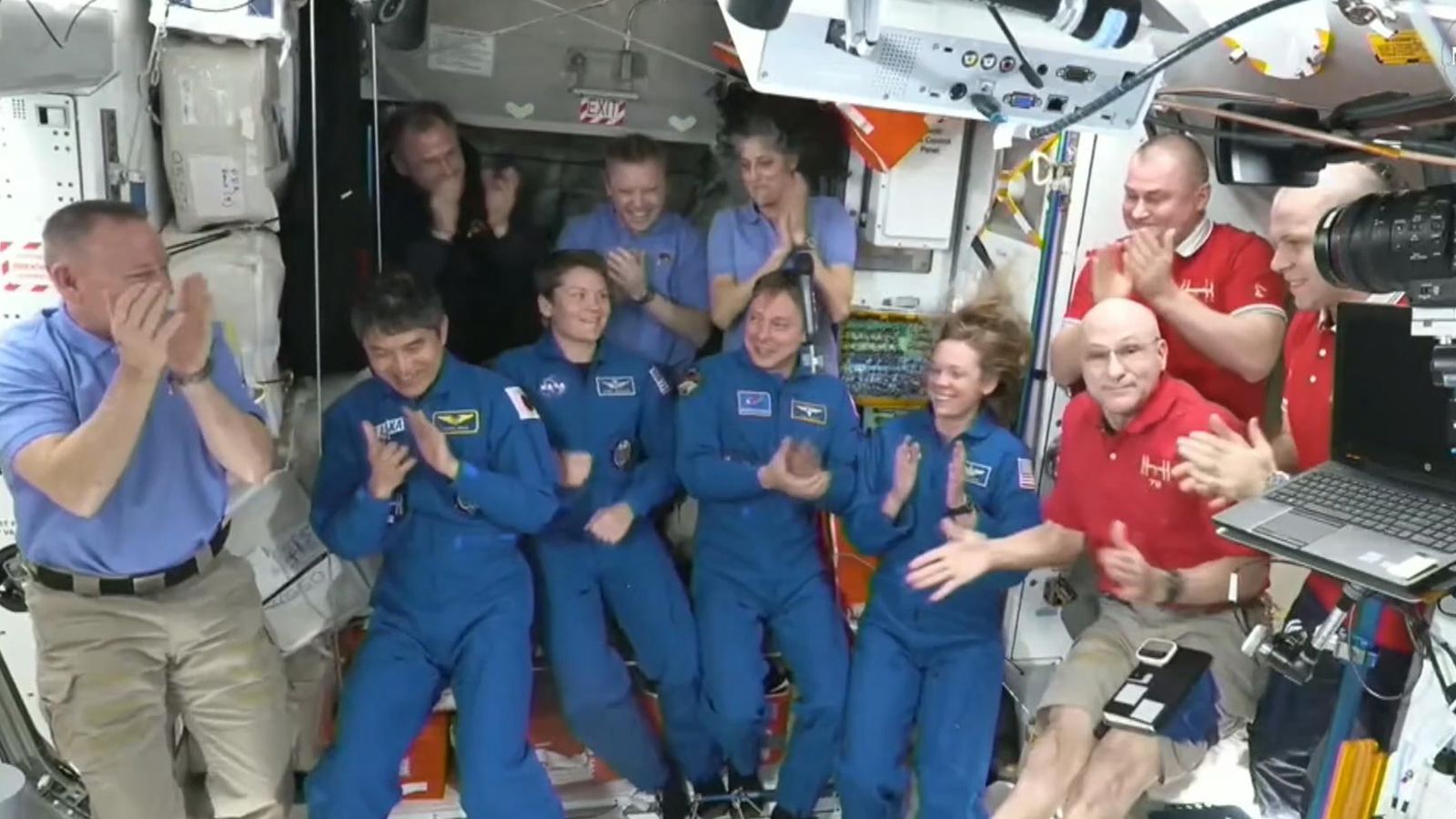 Crew welcomed into International Space Station