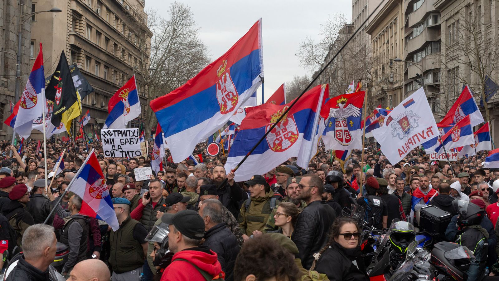 Tens of thousands rally against Serbian government