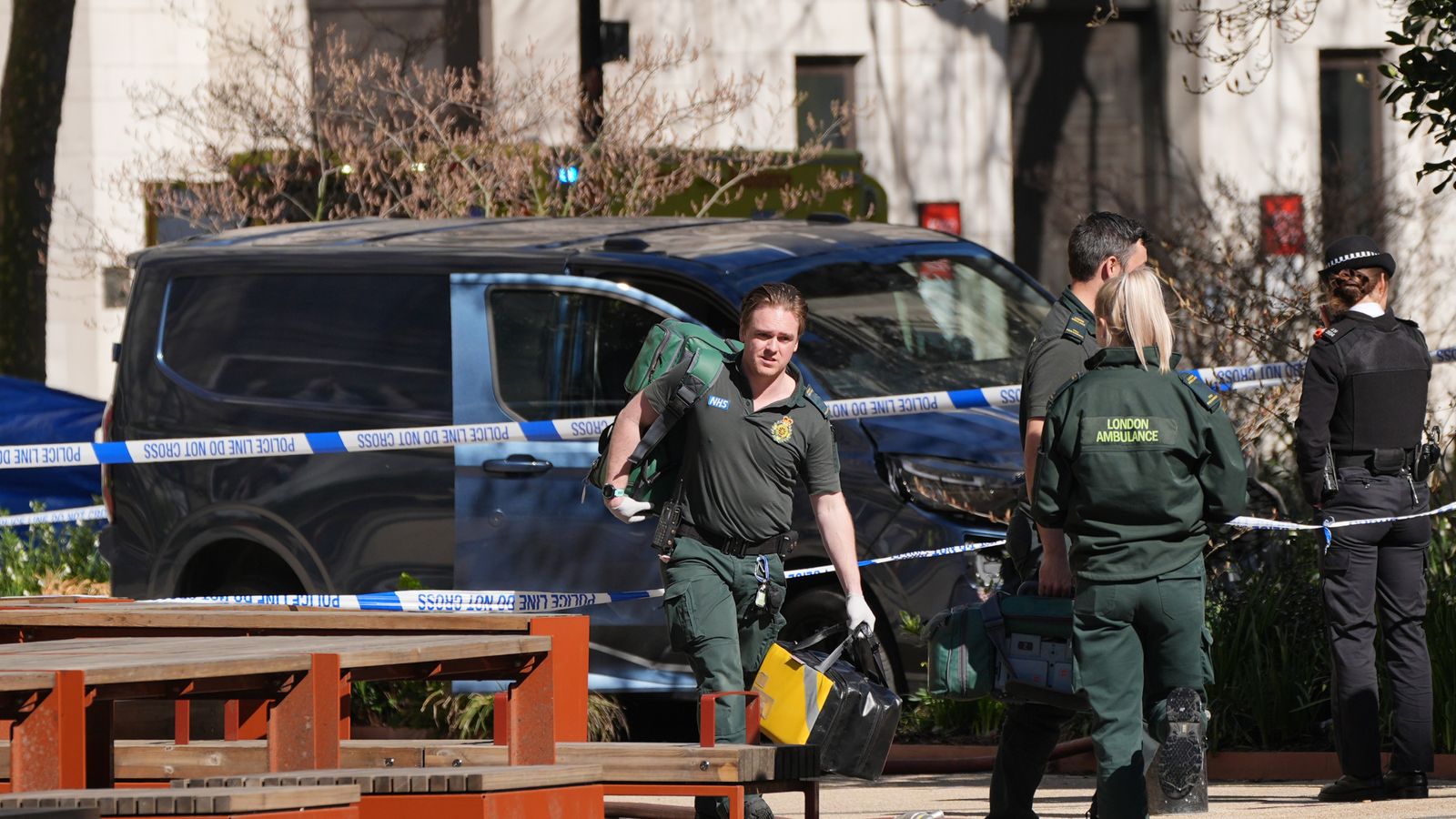 Woman in her 20s dies after van hits three pedestrians in central London