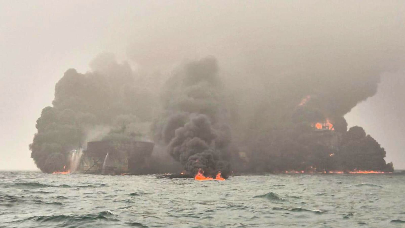 Oil tanker and cargo ship on fire after colliding off coast of Lincolnshire