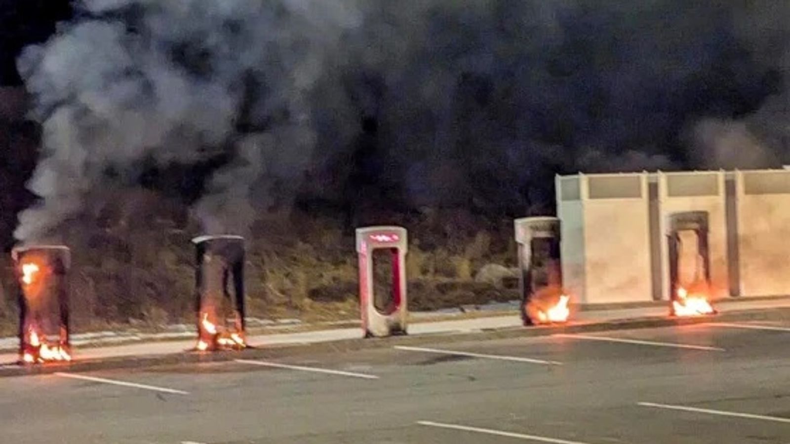 Tesla charging stations set on fire as backlash against Elon Musk intensifies 