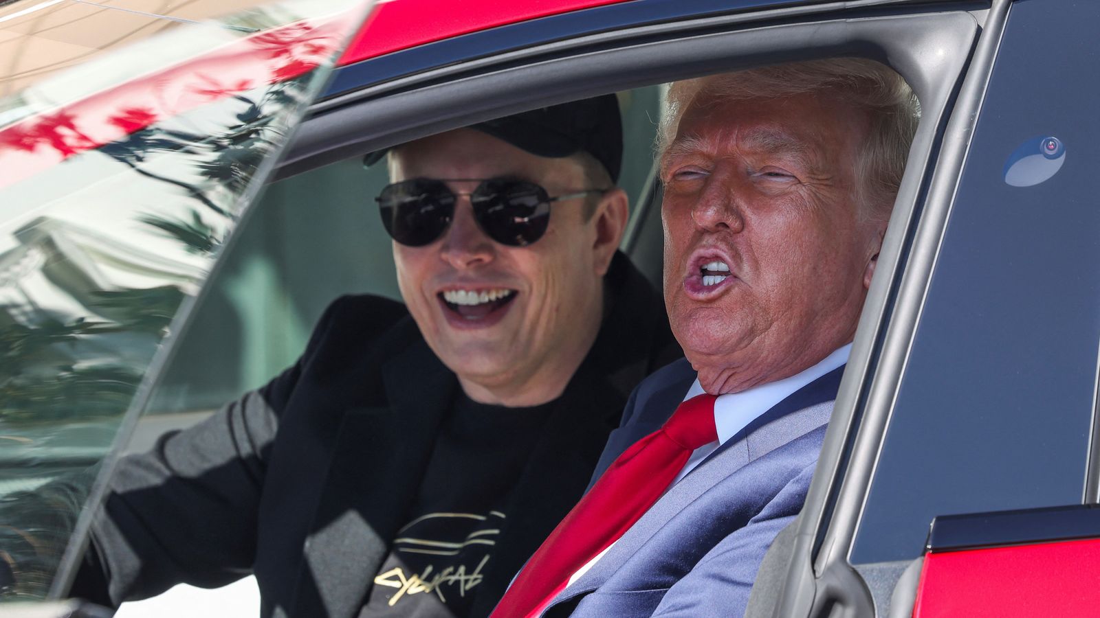 President Trump buys a Tesla in support of 'Elon's baby'