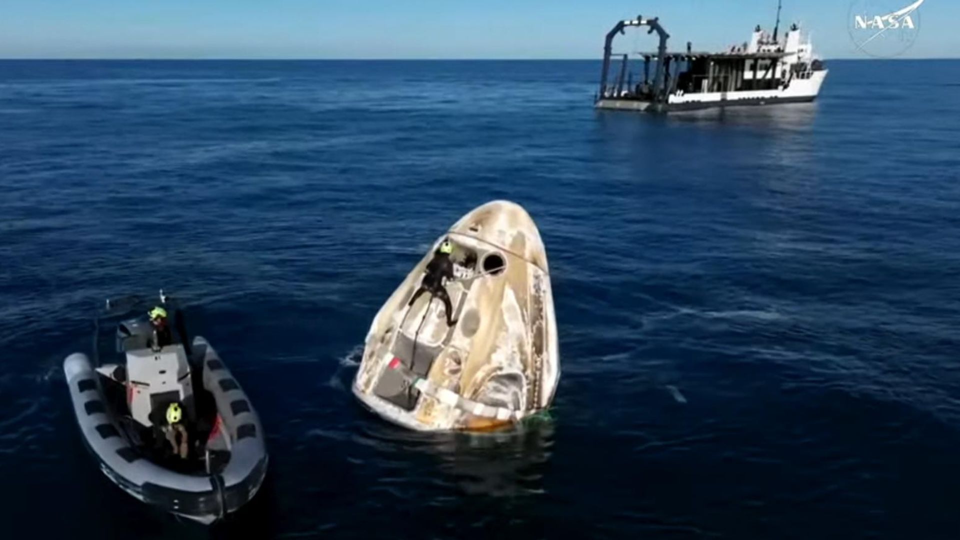 NASA astronauts splash down off Florida coast after nine months stuck in space