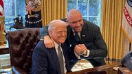Trump and McGregor meeting in the Oval Office. Pic: X/@MargoMartin47
