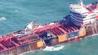 A view of the MV Stena Immaculate oil tanker, operating as part of the US government's Tanker Security Programme, at anchor in the Humber Estuary, off the coast of East Yorkshire following a collision with the Solong container ship on Monday. Picture date: Tuesday March 11, 2025. PA Photo. The maritime company managing the Stena Immaculate, Crowley, said the vessel was struck by the Solong while anchored off the coast of Hull, causing "multiple explosions" on board and Jet A-1 fuel it was carrying to be released. See PA story SEA Collision. Photo credit should read: Danny Lawson/PA Wire