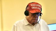 Donald Trump listens in as military strikes are launched against the Houthis in Yemen. Pic: Reuters