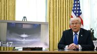President Donald Trump speaking in the Oval Office of the White House in Washington, Friday, March 21, 2025. Pic: AP