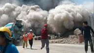 Many buildings in the city were evacuated as they swayed during the rare earthquake.