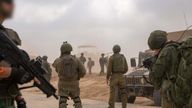 Israeli soldiers in southern Gaza. Pic: IDF handout